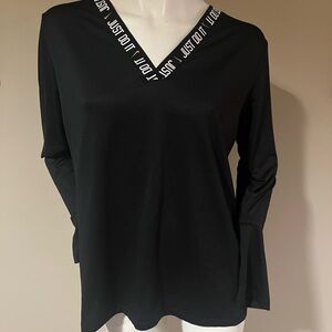 Nike Women's Black Long Sleeve V-Neck Tee